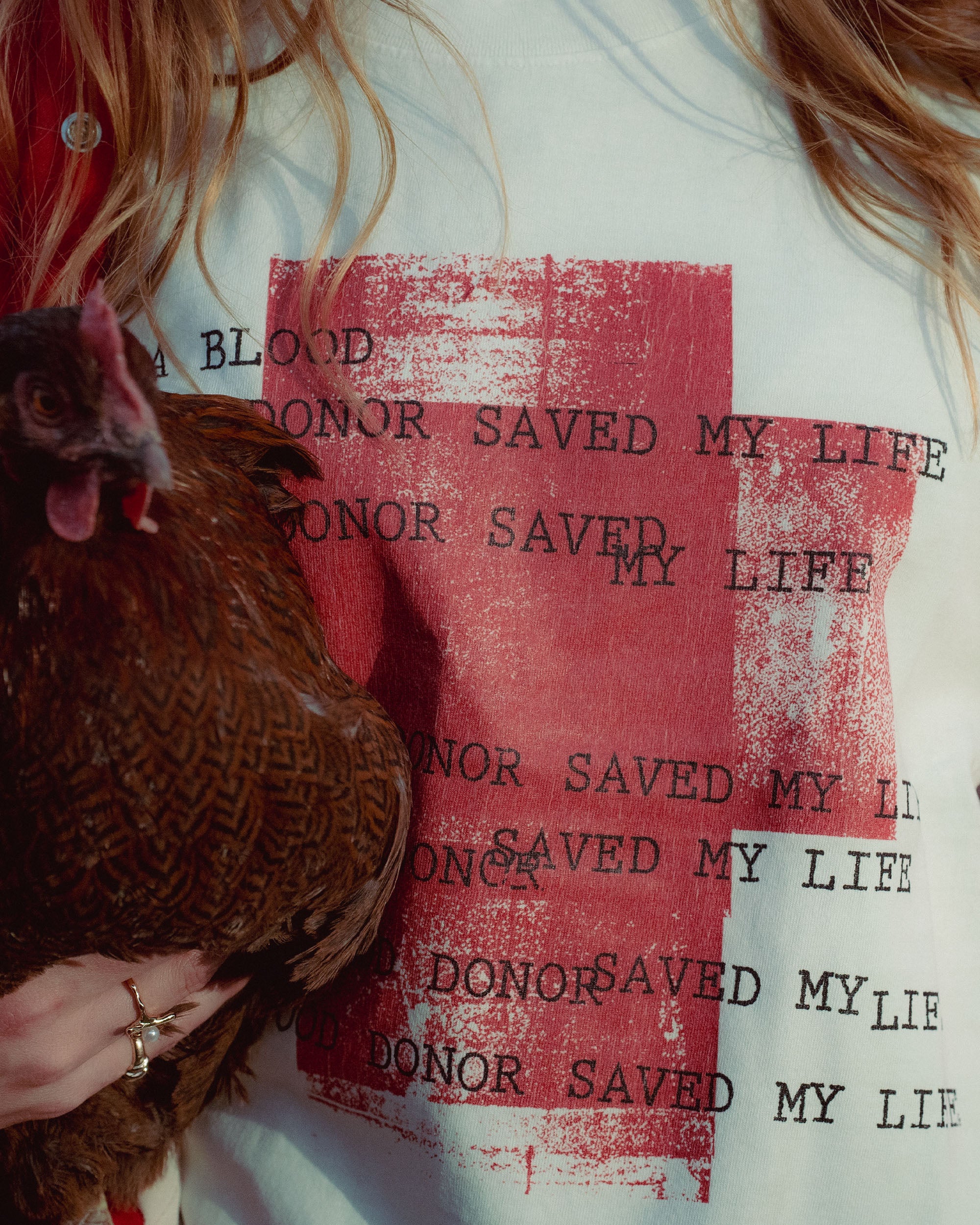 BLOOD DONOR RAW CUT CROPPED TEE