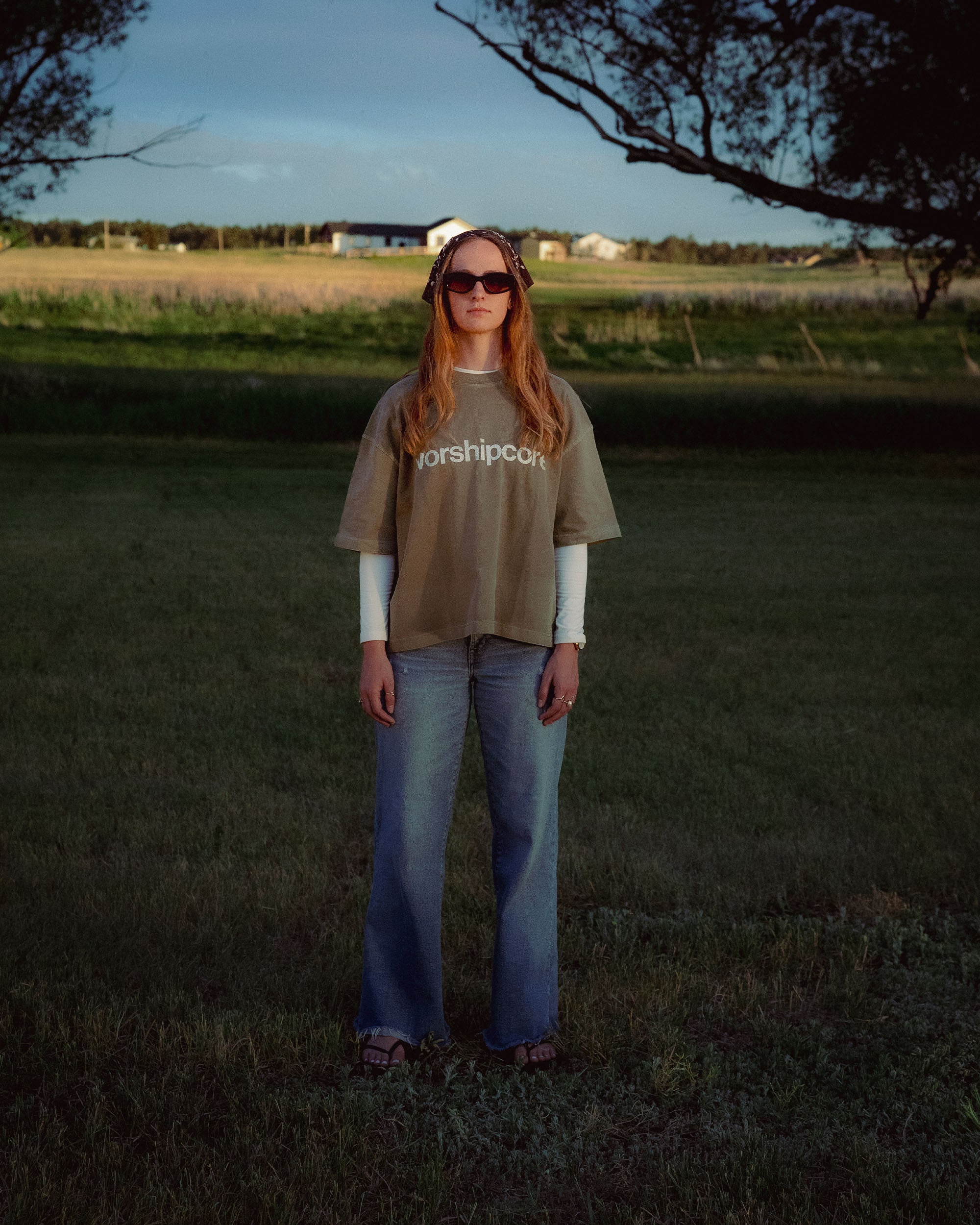 WORSHIPCORE CROPPED TEE (LOW GRADE MATCHA)