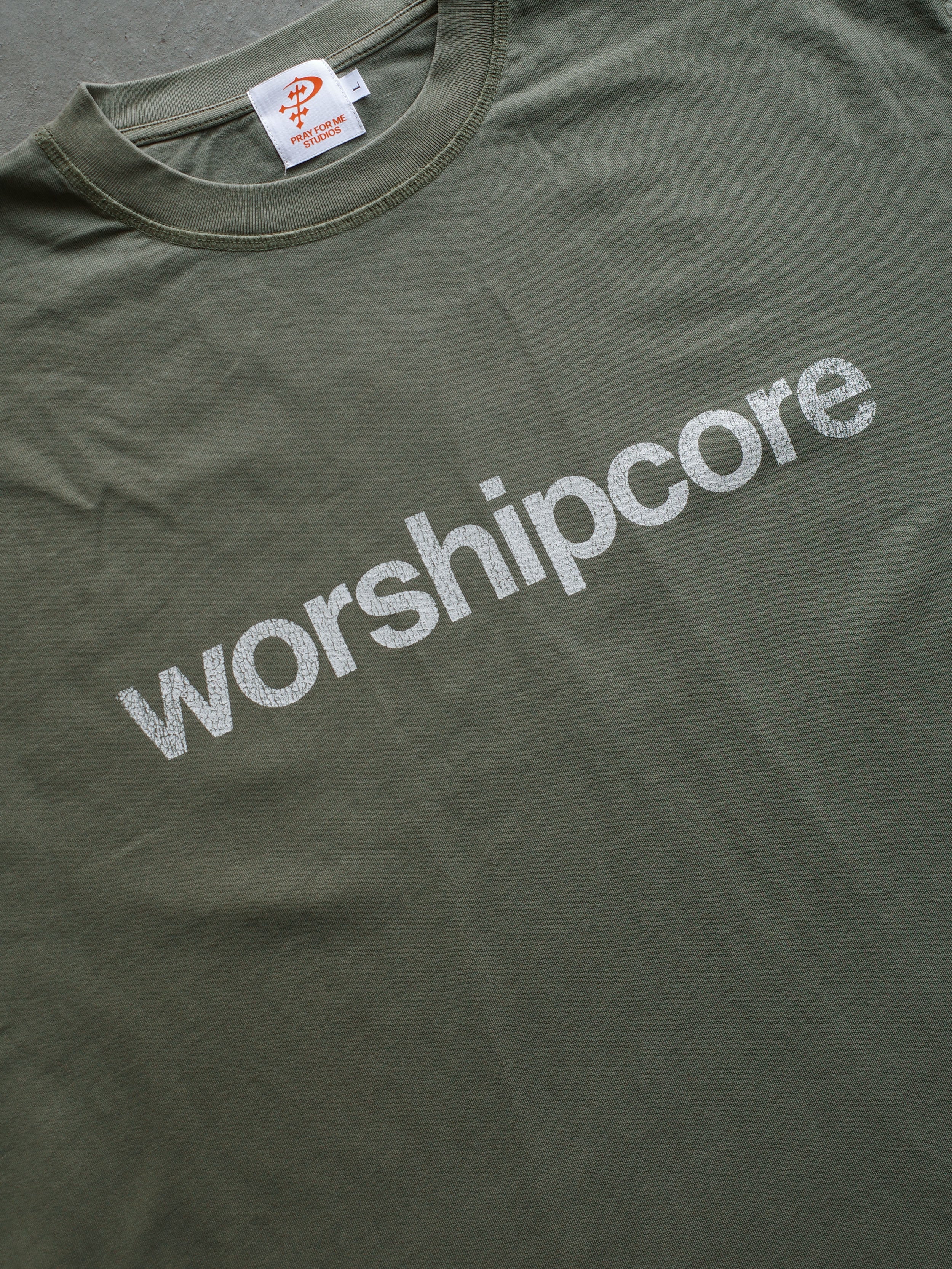 WORSHIPCORE CROPPED TEE (LOW GRADE MATCHA)