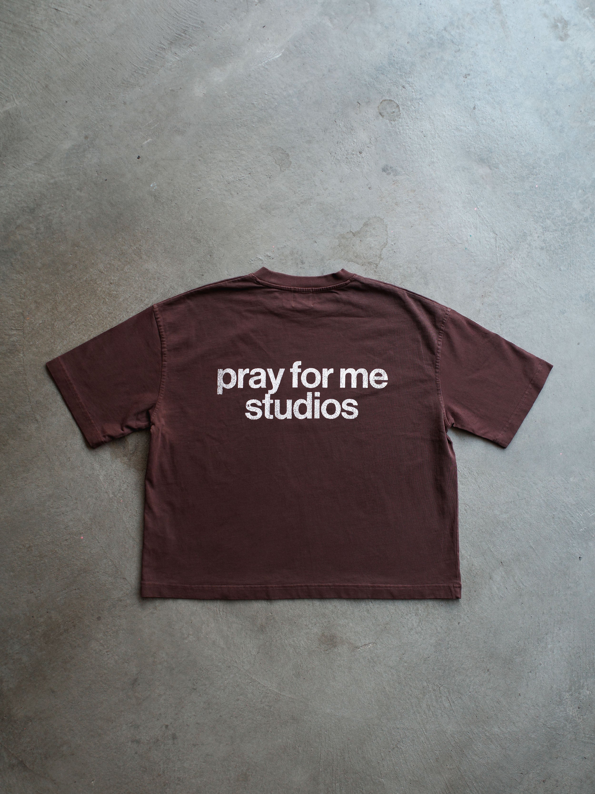 WORSHIPCORE CROPPED TEE (WINE WOOD TIP)