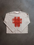 BLOOD DONOR CROPPED LONG SLEEVE WAFFLE TEE