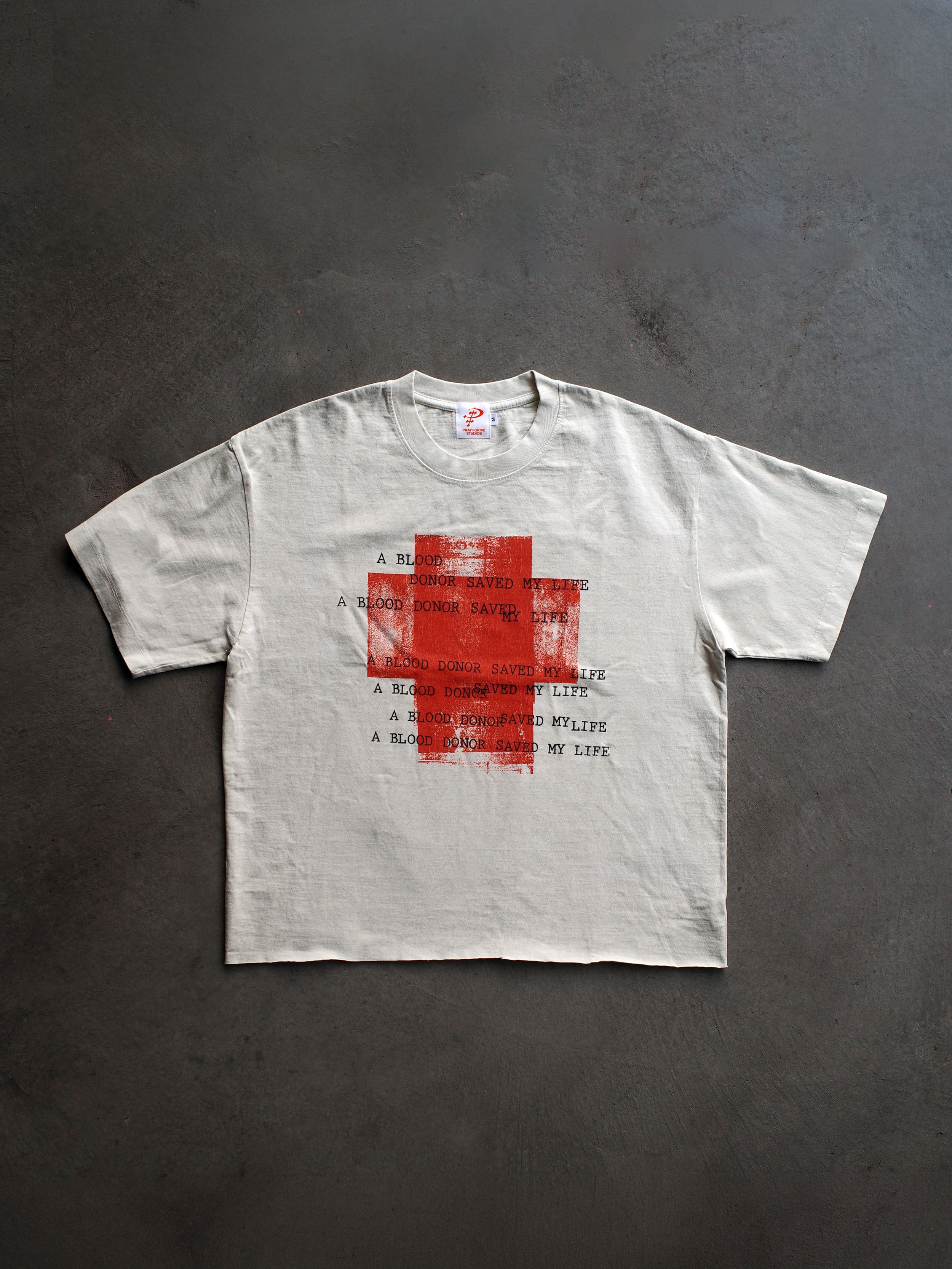 BLOOD DONOR RAW CUT CROPPED TEE
